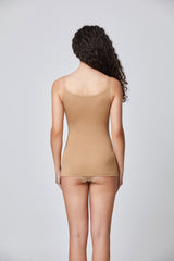 Jadea 4068 top con spalline sottili con cashmere cammello