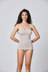 Jadea 4068 top con spalline sottili con cashmere naturale