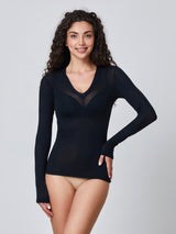 Jadea 4069 maglia con cashmere scollo a V nero