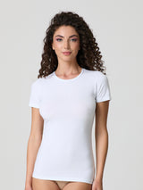 T-shirt a girocollo in cotone modal
