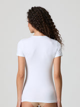 T-shirt a girocollo in cotone modal