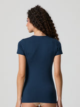 T-shirt a girocollo in cotone modal