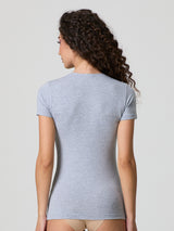 T-shirt a girocollo in cotone modal