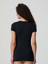 T-shirt a girocollo in cotone modal