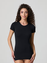 T-shirt a girocollo in cotone modal