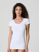 T-shirt scollo tondo in cotone modal