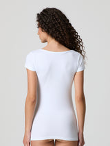T-shirt scollo tondo in cotone modal