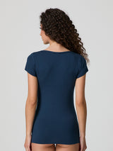 T-shirt scollo tondo in cotone modal