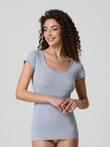 T-shirt scollo tondo in cotone modal