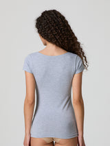 T-shirt scollo tondo in cotone modal