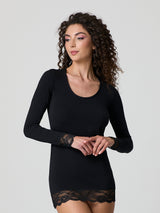 Maglia a maniche lunghe in pizzo