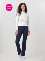 Pantaleggings a zampa in cotone elasticizzato con interno felpato