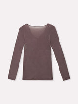 Jadea 4529 maglia mosto in modal e cashmere con scollo a v in pizzo