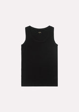 Jadea 4631 canotta con spalla larga cotone modal e lino nero