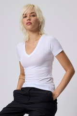 Cotton modal and linen T-shirt