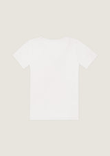 Jadea 4632 T-shirt scollo a "V" cotone modal e lino bianco