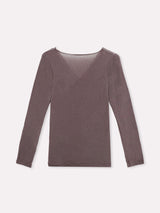 Jadea 4650 maglia mosto in modal e cashmere con scollo a V in pizzo