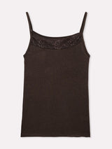 Jadea 4708 top cashmere con pizzo color caffe