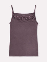 Jadea 4708 top cashmere con pizzo colore mosto