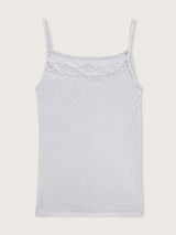 Jadea 4708 top cashmere con pizzo colore perla