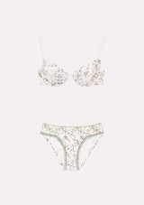 Jadea 4710 Coordinato Push-up e slip stampa floreale bianco serie Cassiopea