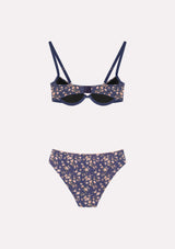 Jadea 4710 Coordinato Push-up e slip stampa floreale blu serie Cassiopea