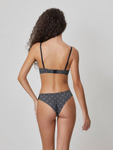 Jadea 4713 Coordinato push-up e brasiliana cuori e pizzo nero serie Persefone