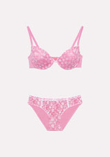Jadea 4716 Coordinato push-up e slip con trasparenze floreali azalea serie Eris