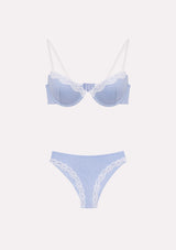 Jadea 4719 Coordinato reggiseno e brasiliana a costine colore cielo serie Ecate