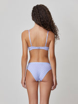 Jadea 4725 Coordinato Push-up e slip cotone a pois con pizzo glicine serie Eco