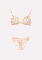 Jadea 4727 Coordinato triangolo e slip cotone a fantasia arancio serie Asteria