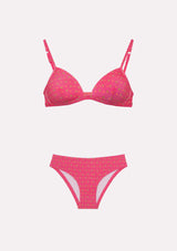 Jadea 4727 Coordinato triangolo e slip cotone a fantasia fucsia serie Asteria