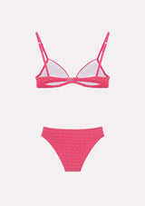 Jadea 4727 Coordinato triangolo e slip cotone a fantasia fucsia serie Asteria