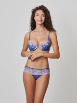 Jadea 4734 reggiseno push-up in pizzo floreale colore mora serie Esperia