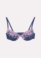 Jadea 4734 reggiseno push-up in pizzo floreale colore mora serie Esperia