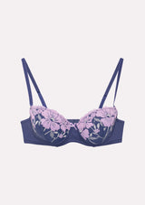 Jadea 4735 reggiseno balconcino in pizzo floreale colore mora serie Esperia