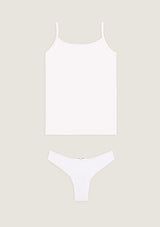 Jadea 4736 coordinato top e brasiliana in cotone e pizzo bianco serie Esperia