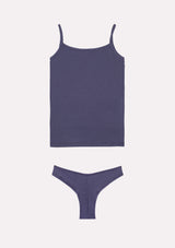 Jadea 4736 coordinato top e brasiliana cotone e pizzo colore mora serie Esperia