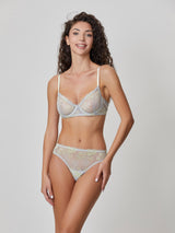 Jadea 4741 balconcino sfoderato in pizzo trasparente colore perla serie Galatea