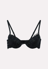 Jadea 4743 reggiseno push-up in pizzo floreale colore nero serie Olimpia