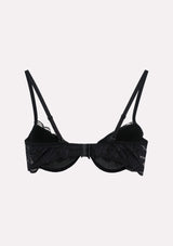 Jadea 4743 reggiseno push-up in pizzo floreale colore nero serie Olimpia