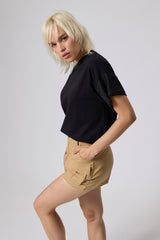Jadea 4758 t-shirt in cotone con rete laminata colore nero