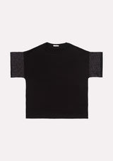 Jadea 4758 t-shirt in cotone con rete laminata colore nero