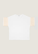 Jadea 4758 t-shirt in cotone con rete laminata colore seta