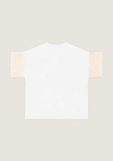 Jadea 4758 t-shirt in cotone con rete laminata colore seta