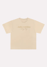 Jadea 4759 t-shirt oversize 100% cotone con stampa frontale colore beige