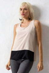 Jadea 4763 canotta bicolore con fascia sul fondo colore beige