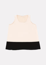Jadea 4763 canotta bicolore con fascia sul fondo colore beige
