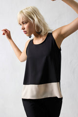 Jadea 4763 canotta bicolore con fascia sul fondo colore nero