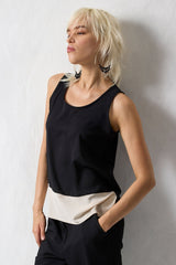 Jadea 4763 canotta bicolore con fascia sul fondo colore nero